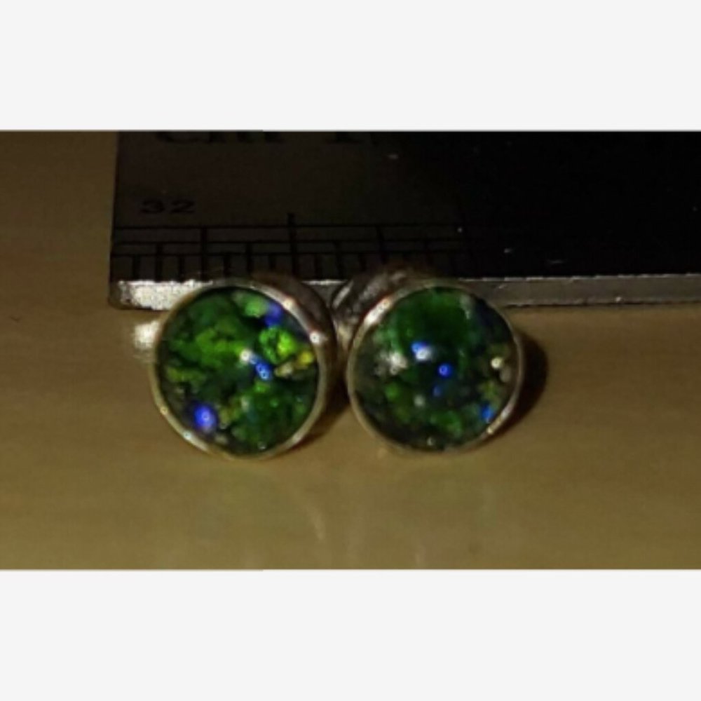 Planet Earth (Blue and Green) themed Resin Studs